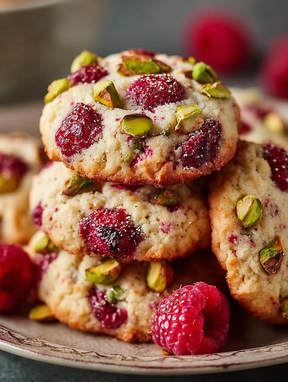 Raspberry Pistachio Heaven Cookies