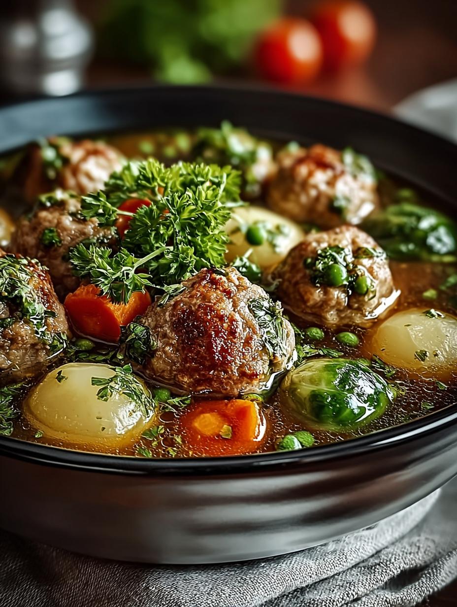 Rosenkohl Hackbaellchen Eintopf