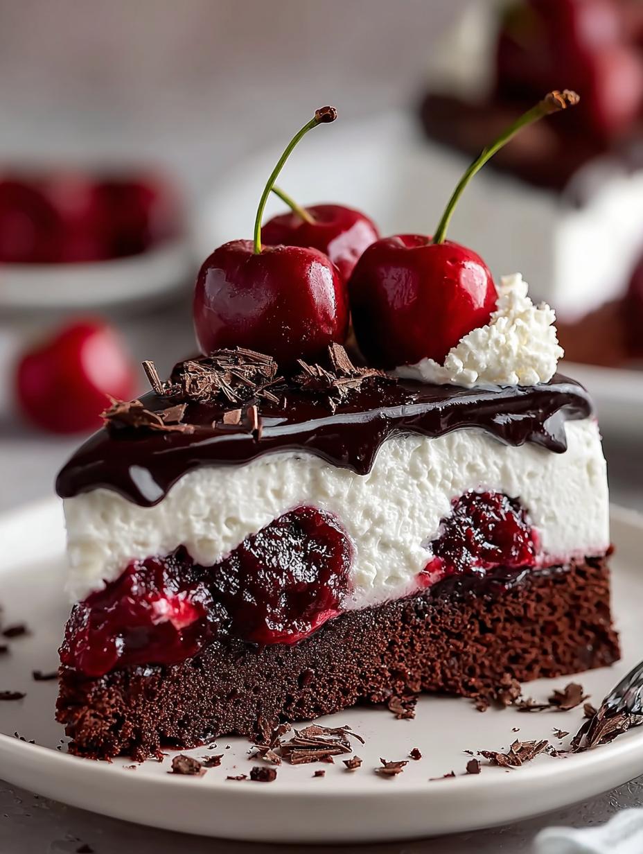 Schwarze Kirschen Eiscreme Kuchen