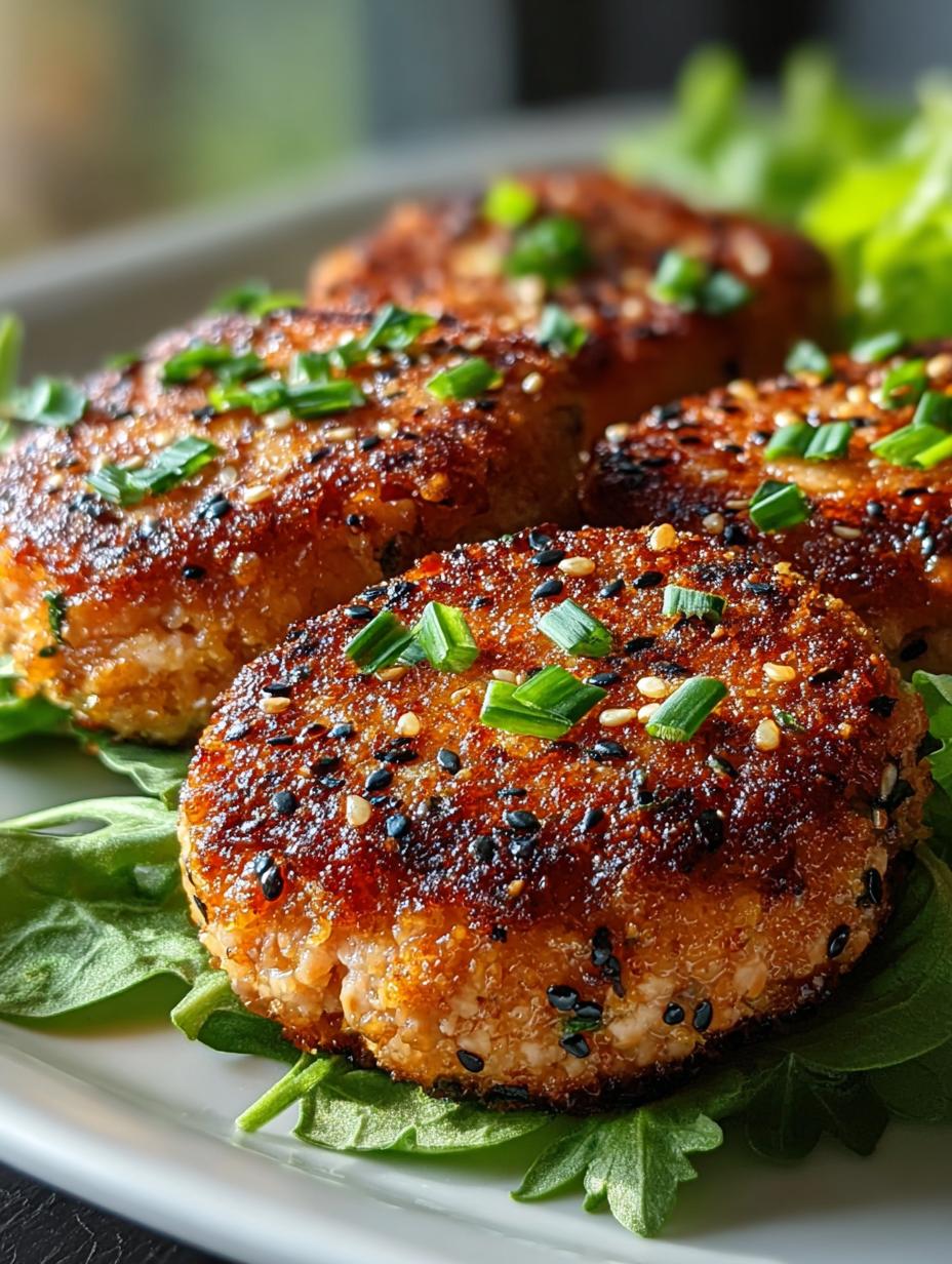 Geserveerde Sesamkorst Zalmburgers met frisse salade en een romige dip, een compleet gerecht