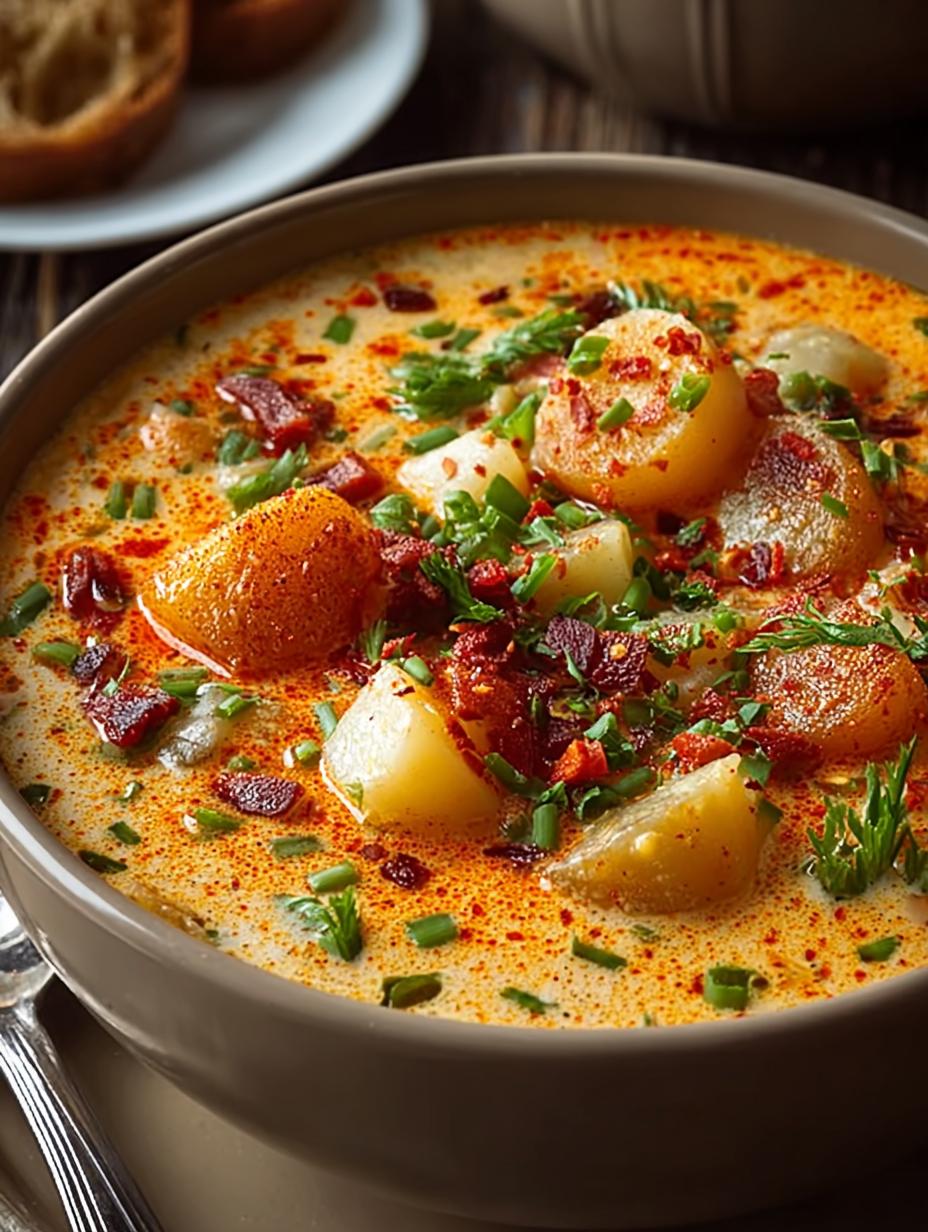 Pittige Cajun Aardappelsoep: 1 Hemelse Kom Comfort! - Spicy Cajun Potato Soup - main visual representation