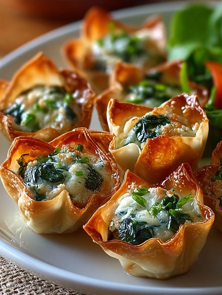 Spinat Und Artischocken Wonton