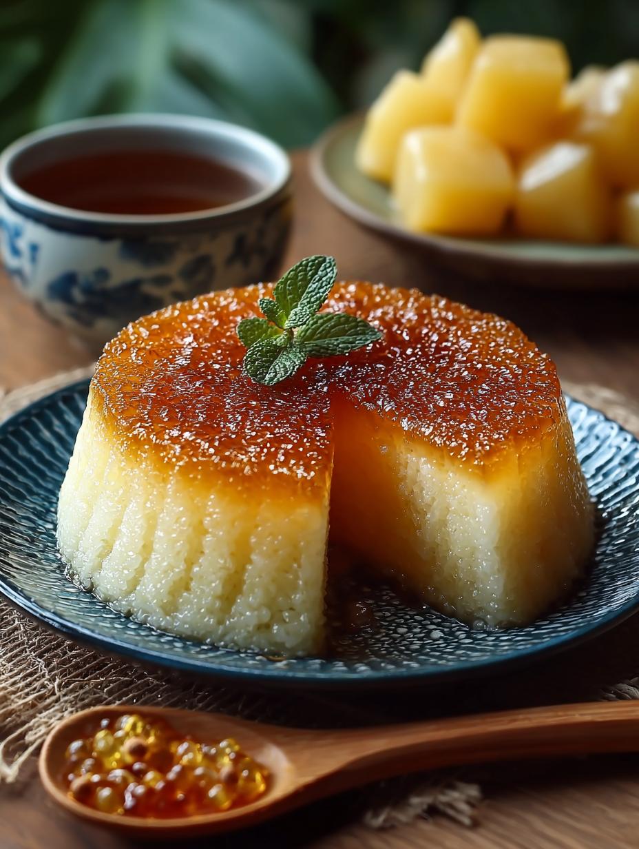 Heerlijke Steamed Vietnamese Honingraatcake met perfecte honingraatstructuur op een snijplank