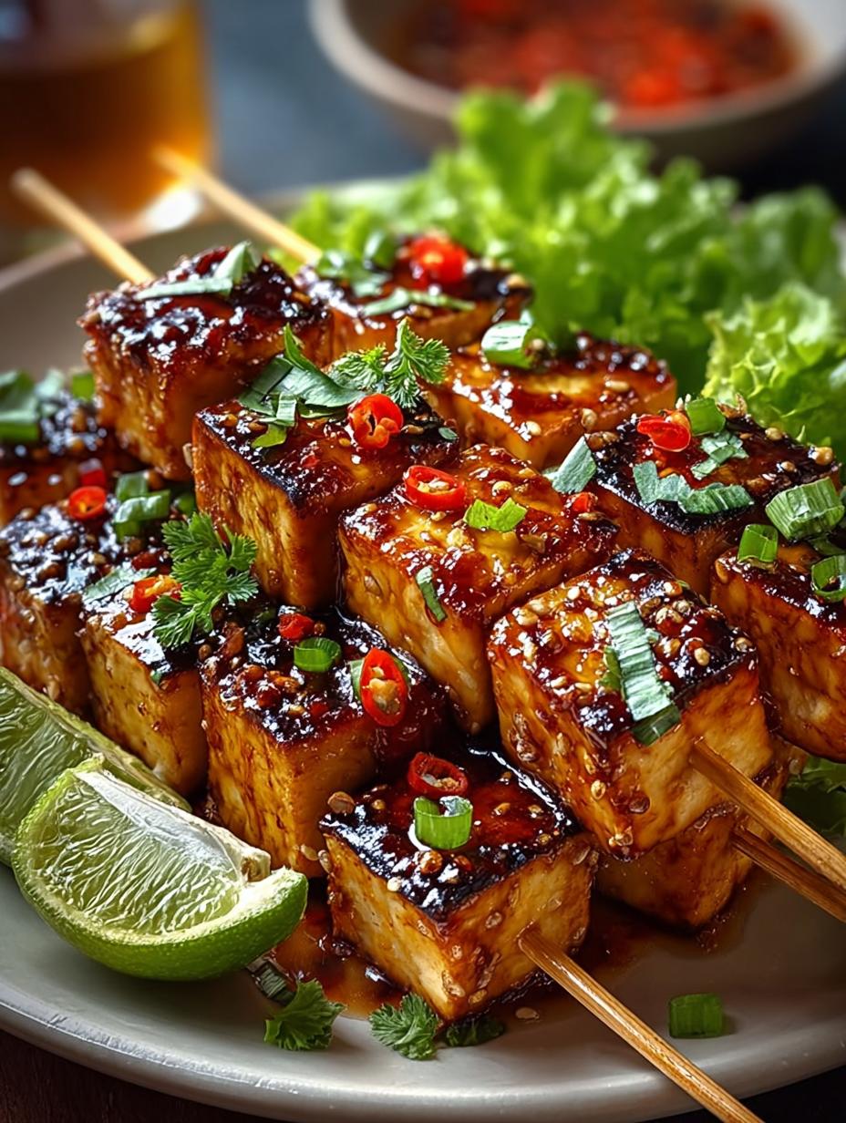 Verrukkelijke Sweet Chili Tofu Satay: 200 Kcal Genot! - Sweet Chili Tofu Satay - main visual representation