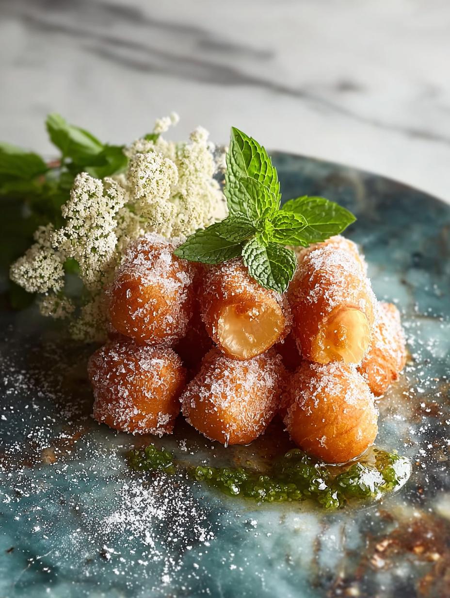Tulumba: Ontdek het Ultieme Turkse Wonderdessert 6 Close-up van perfect gefrituurde Tulumba, een traditioneel Turks dessert, druipend van de zoete siroop en klaar om te serveren.