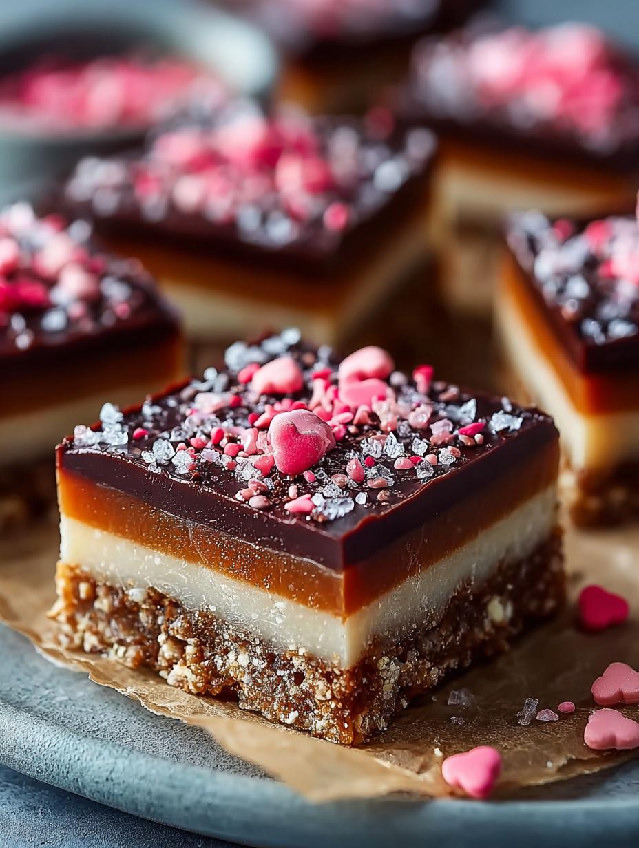 Valentijn Millionaire Bars: 8 Hemelse Lagen Puur Genot - Valentine Millionaire Bars - main visual representation