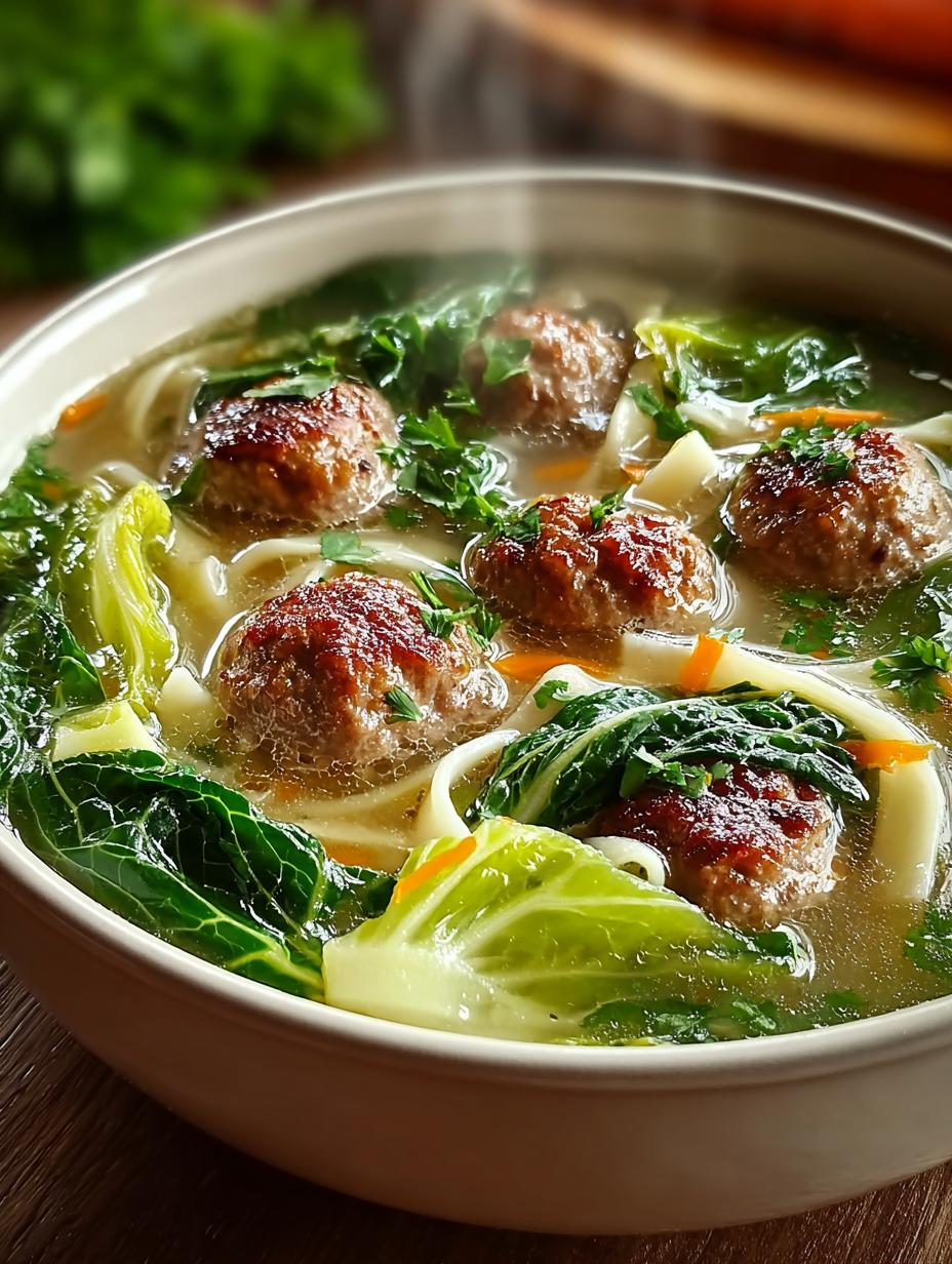 Wirsing Nudelsuppe Mit Hackbaellchen