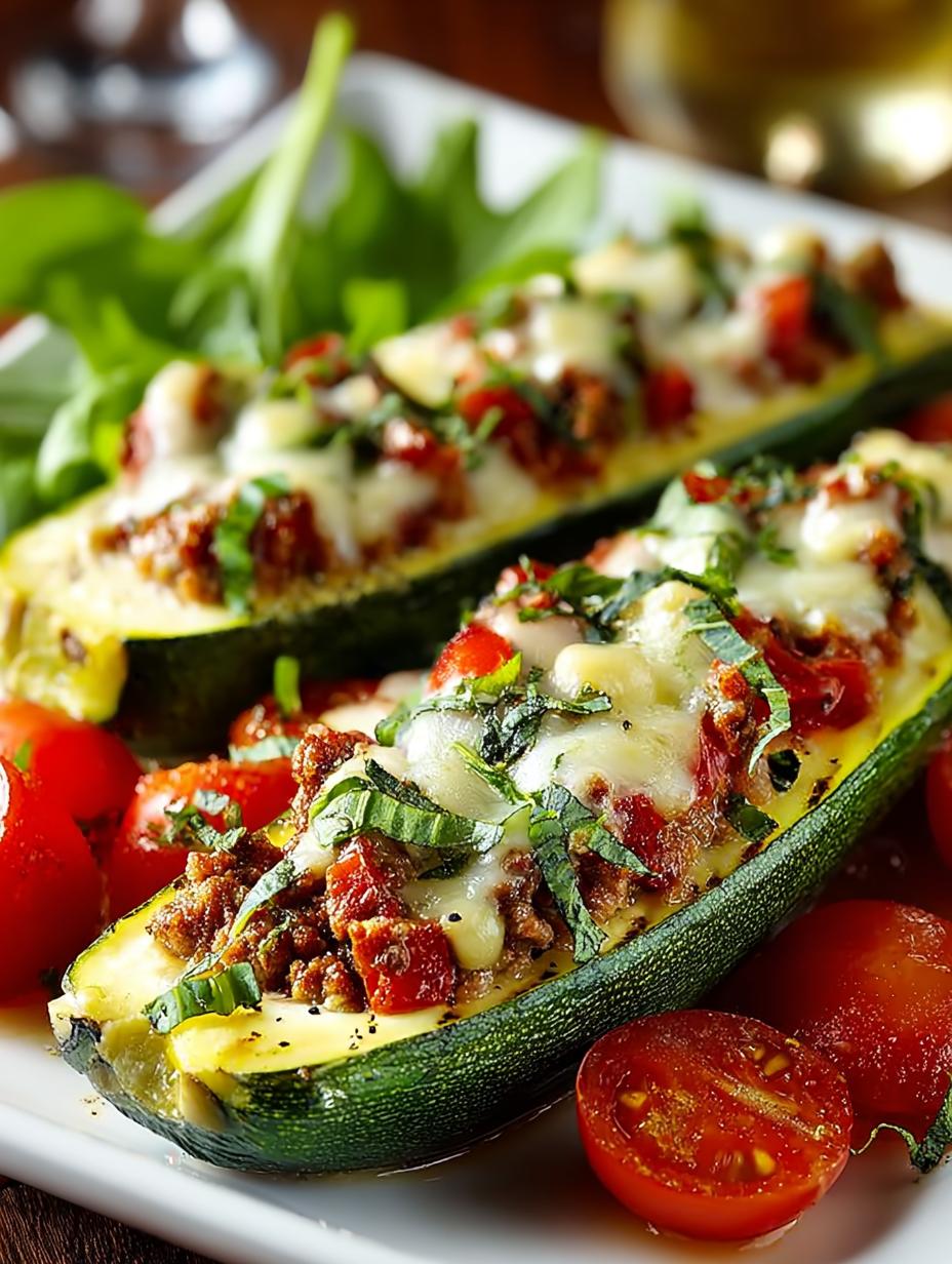 Zucchini Boote Nach Toskanischer: Een Verrukkelijke Droom 6 Zucchini Boote Nach Toskanischer: Een Verrukkelijke Droom - Zucchini Boote Nach Toskanischer - close-up van de vulling met feta, tomaten en olijven