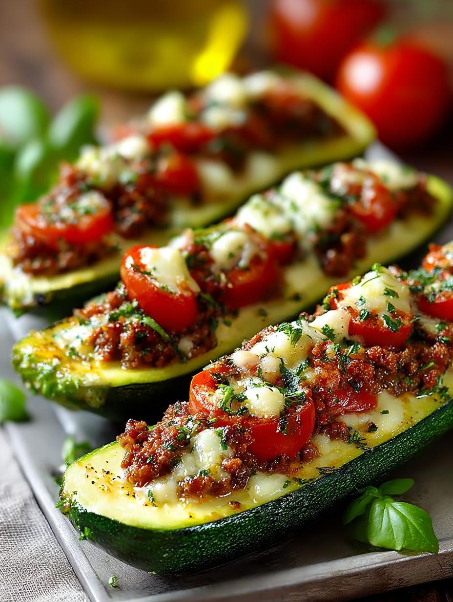 Zucchini Boote Nach Toskanischer